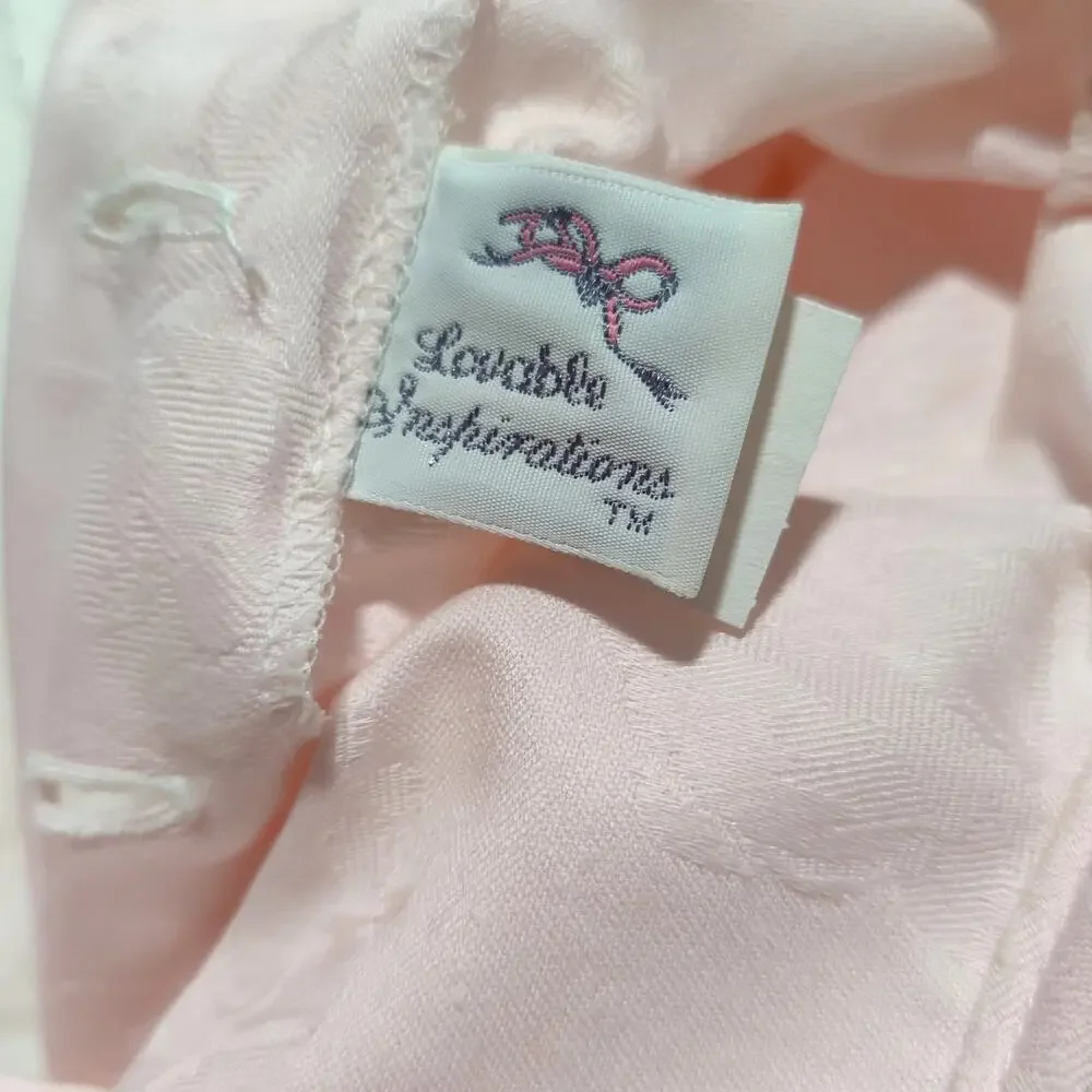 Loveable Inspirations Flower Girl Dress‎ Pink Lace Jacquard Rose Size 5 Cotton